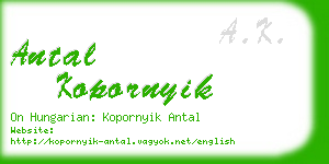 antal kopornyik business card